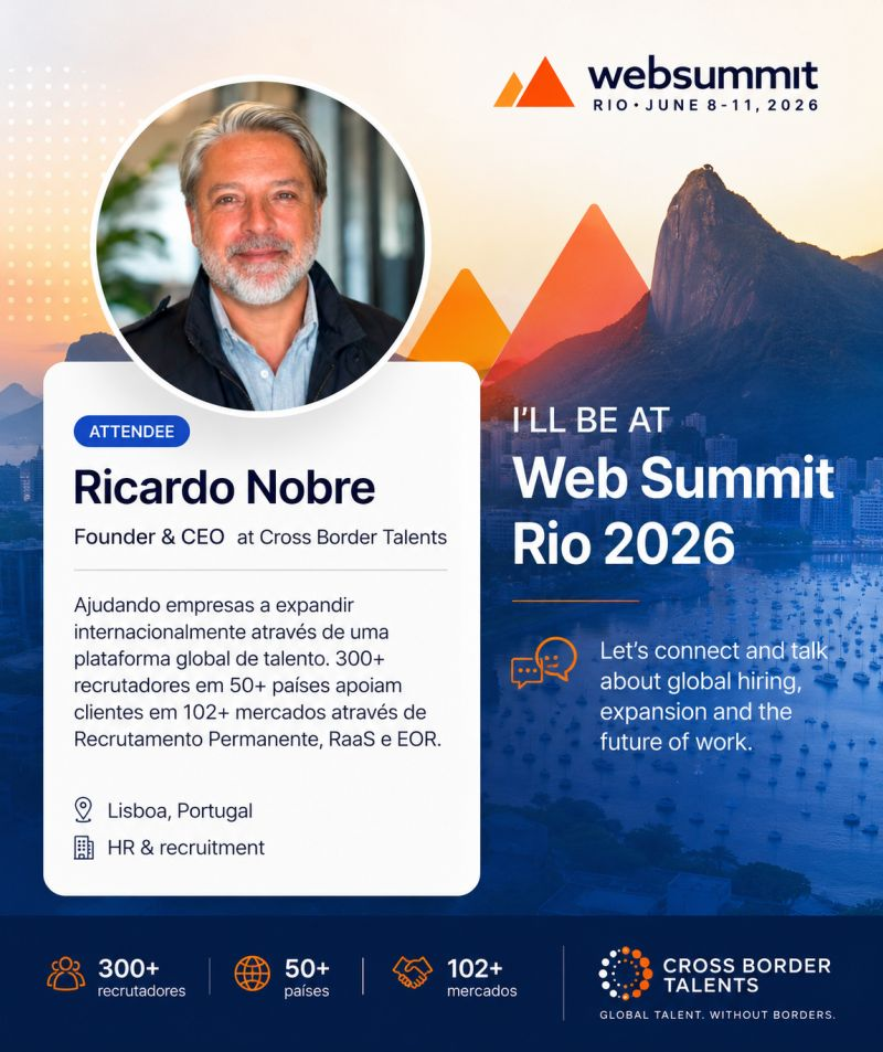 Ricardo Nobre, Founder & CEO da Cross Border Talents, no Web Summit Rio